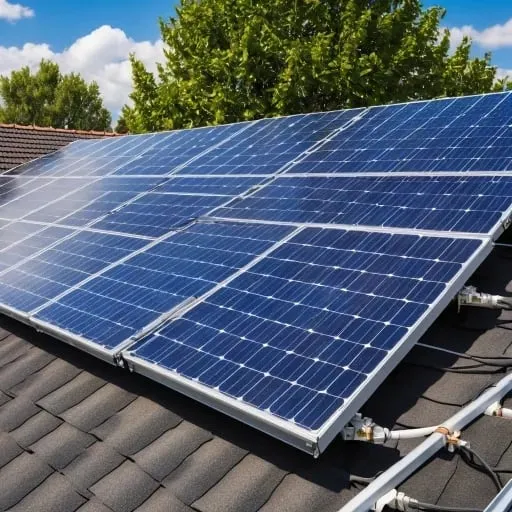 Panouri fotovoltaice montate pe acoperișul unei case